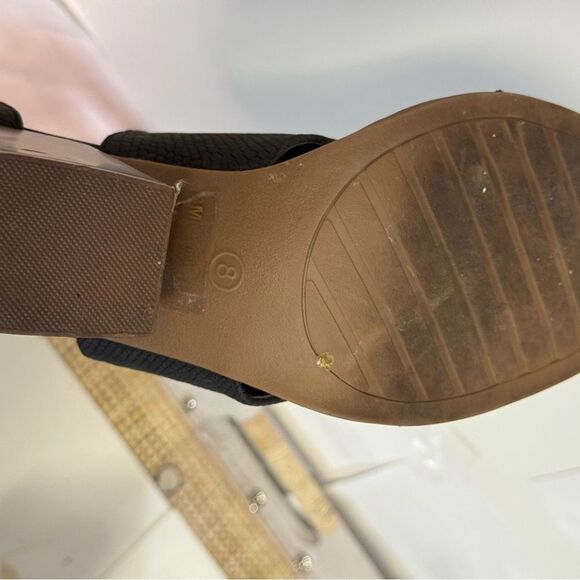 Maurices Black Heeled Sandals with Chain Detail great condition size 8 - Picture 5 of 5